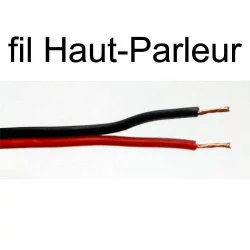 Câble hifi pour haut parleur rouge et noir 2 conducteurs 0.50mm²