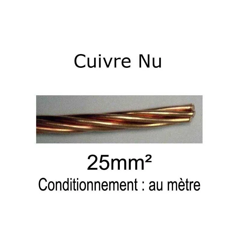 câble tresse cuivre nu 25mm²