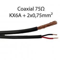 câble coaxial RG58 et alimentation 2 conducteurs 0.75mm²