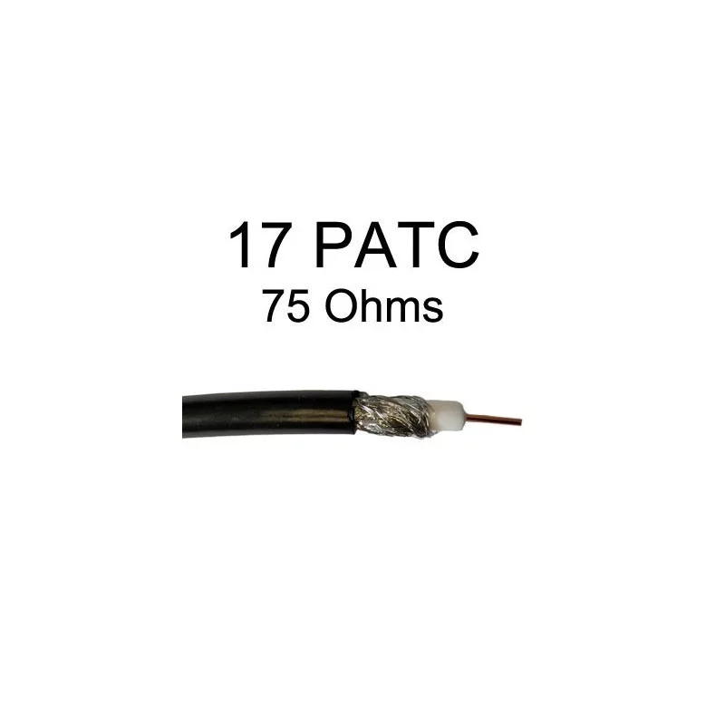 câble coaxial noir pour extérieur pour liaison antenne série 17 PATC