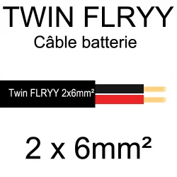 câble électrique souple spécial batterie 2 conducteurs rouge et noir 6mm²