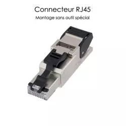 Connecteur RJ45 pour câble réseau Ethernet à montage sans outil spécifique