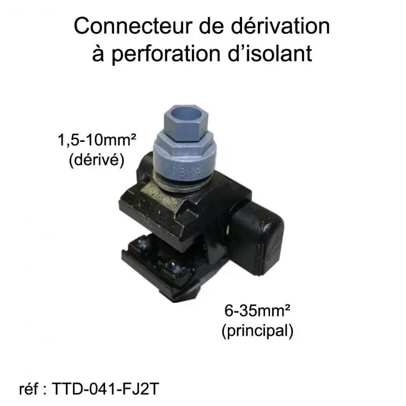 connecteur de dérivation électrique à perforation d'isolant section 1.5mm² à 35mm²