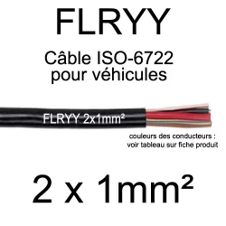 cable electrique pour vehicule et remorque FLRYY 2x1mm2