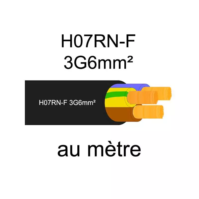 Câble électrique H07RNF cuivre souple 3G6mm2