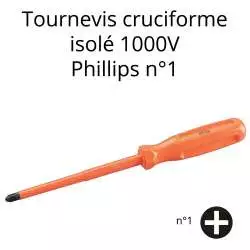 tournevis cruciforme orange isolée 1000V