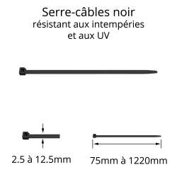 collier serre-câble 2.5x100 largeur 2.5mm longueur 100mm