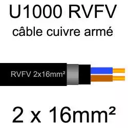 câble cuivre armé RVFV 2x16mm2 longueur de 180m