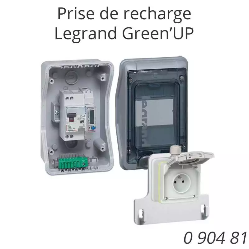 Prise de recharge Legrand Green'UP IP66 Prêt-à-poser avec compteur 090481