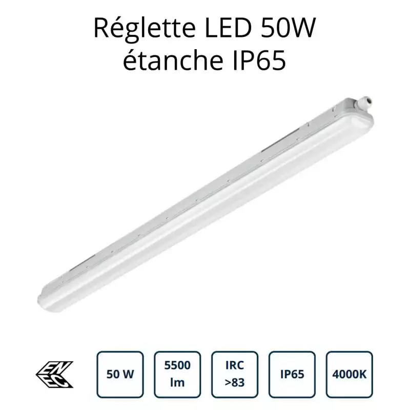vue globale Réglette LED 50W 150cm étanche IP65 BL11506508 BE-LED