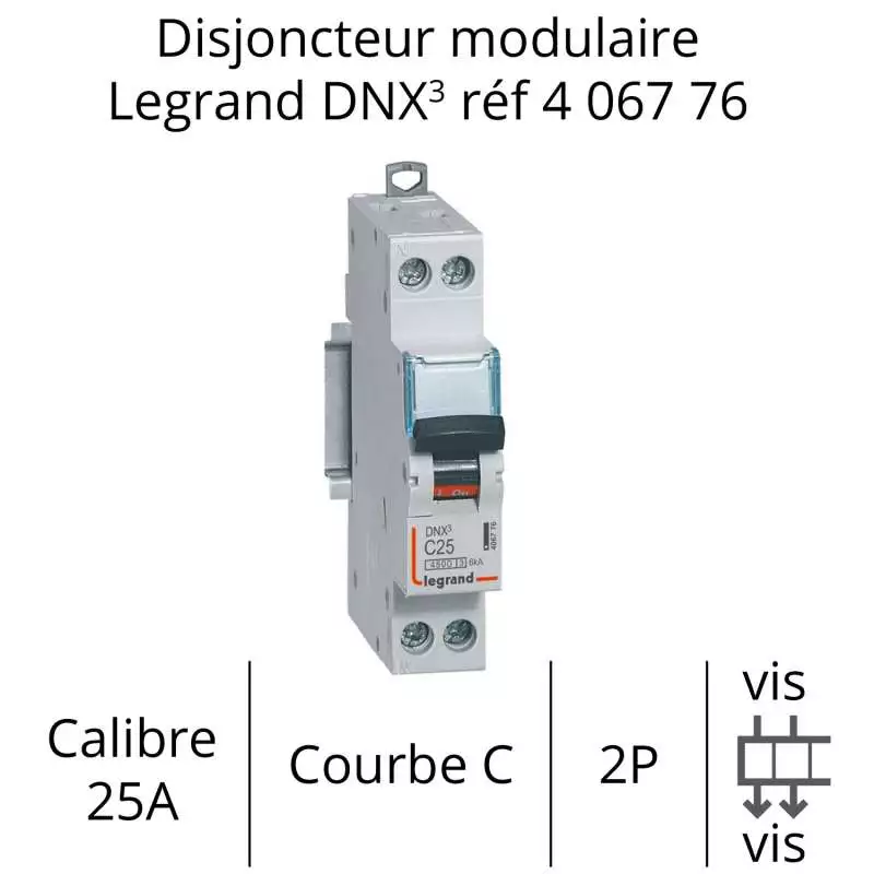 Disjoncteur modulaire Legrand DX3 et DNX3 courbe C