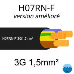 câble électrique H07RNF AD8 version améliorée 3G1.5mm2