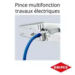 pince multifonction spéciale travaux électriques marque knipex 13 86 200 pince vue en sertissage d'embout de câblage