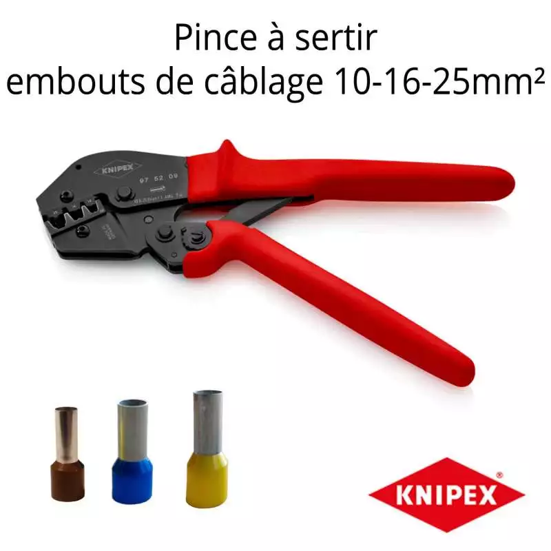 KNIPEX Pince à sertir pour embouts de câble 180mm cap. 0,25