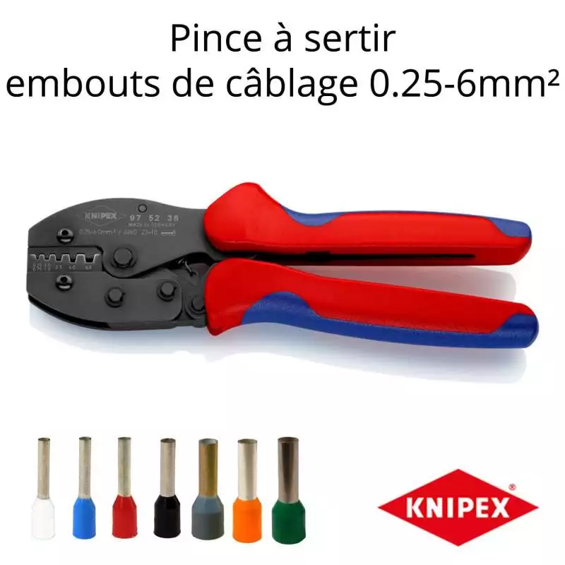 KNIPEX Pince à dénuder et à sertir longueur 190 mm 0,03 - 10 mm² (AWG 32 