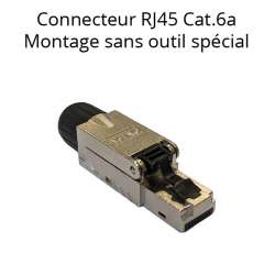 Connecteur RJ45 cat.6a pour câble réseau Ethernet à montage rapide sans outil spécial