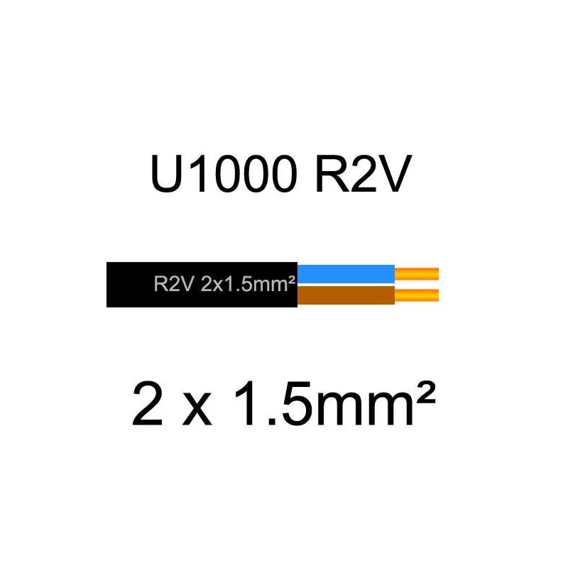 Câble électrique U1000 R2V (RO2V ou R02V) cuivre | 1.5mm² à 300mm²