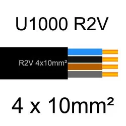 câble électrique cuivre U1000 R2V 4x10mm2