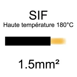 fil cuivre souple haute température isolé silicone 1.5mm2 noir