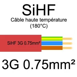 câble électrique cuivre souple isolé silicone SIHF 3 conducteurs 0.75mm²