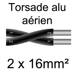 câble alu torsade pose en aérien 2x16mm²